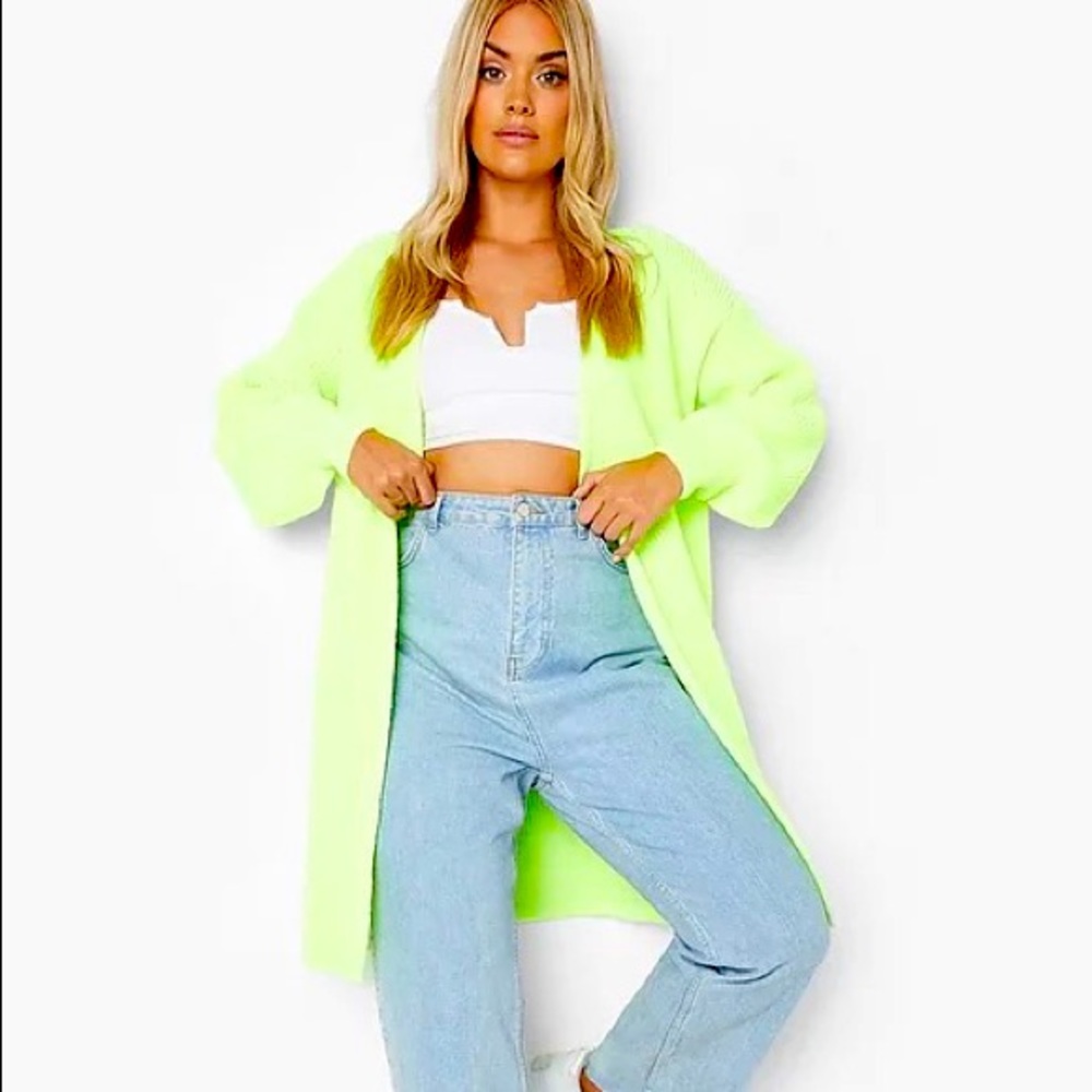 Boohoo Neon Plus Cardigan NWOT